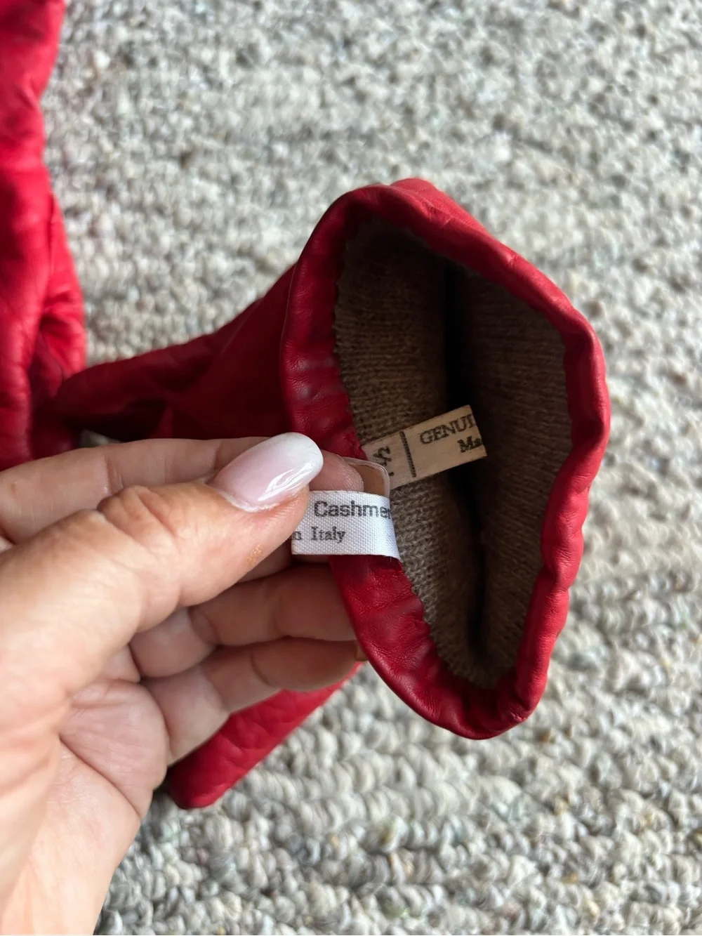 Saks Fifth Avenue Red Leather Gloves